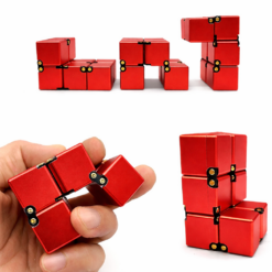 Alternative view of Metalen fidget cube - Infinity cube - Premium fidget voor volwassenen - Rood