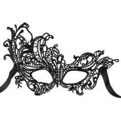 Kanten masker - Oogmasker met lintsluiting - Zwart