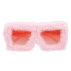 Pluche partybril rechthoekig - Roze