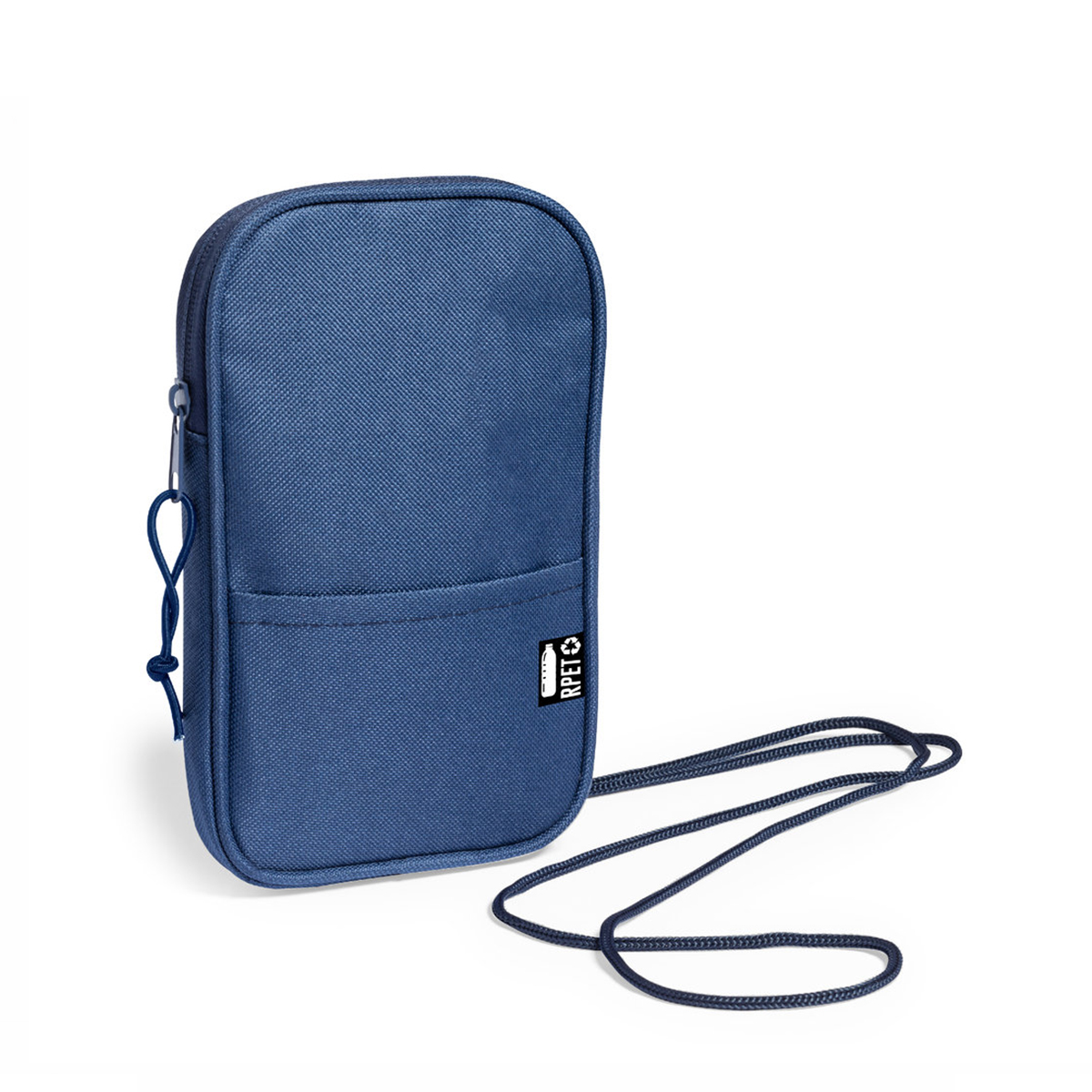 RPET Telefoontasje – Verstelbare Schouderriem & Ritssluiting – Blauw - Afbeelding 4