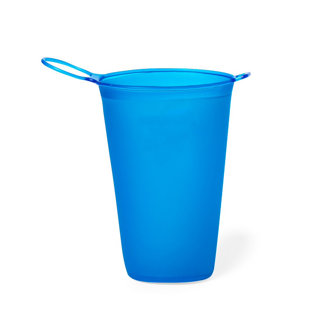 Opvouwbare beker met draaglus 230 ml - Blauw - Afbeelding 3