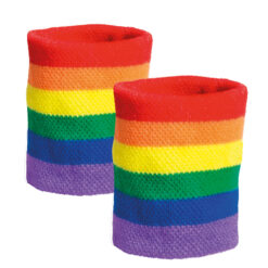 Alternative view of Zweetband set - Hoofdband en 2 polsbandjes - Regenboog