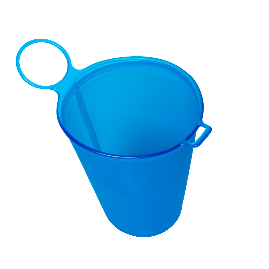 Opvouwbare beker met draaglus 230 ml - Blauw - Afbeelding 2