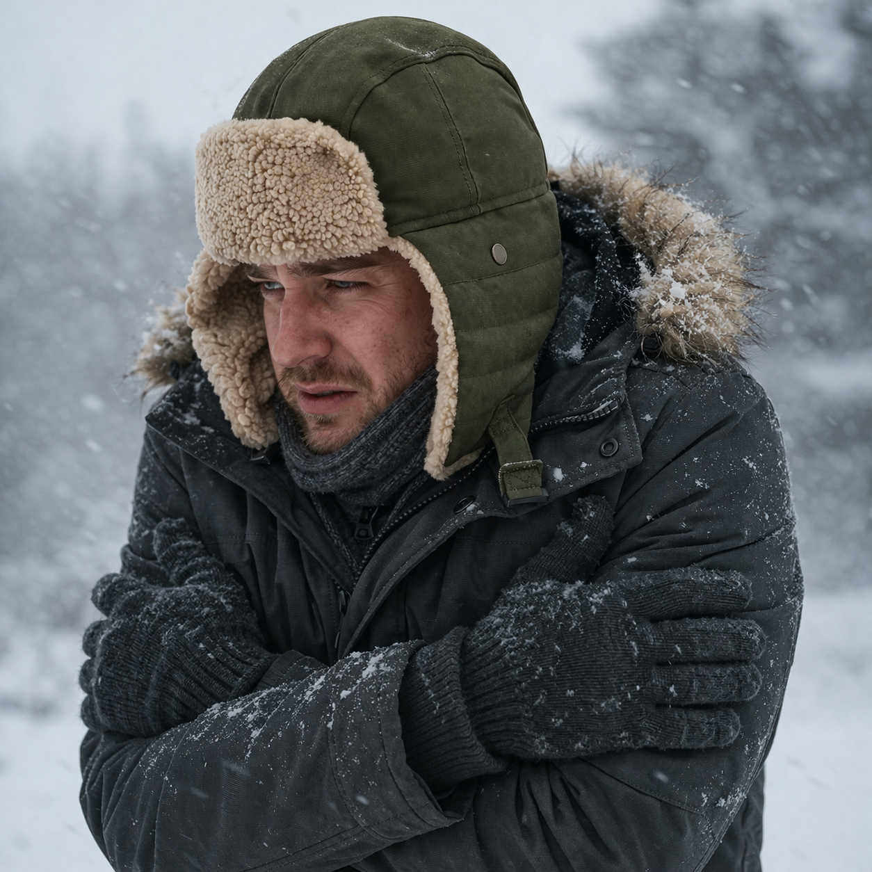 Russische Sherpa Muts – Warme Wintermuts met Oorflappen – Legergroen - Afbeelding 3