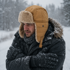 Alternative view of Russische Sherpa Muts – Warme Wintermuts met Oorflappen – Camel Beige