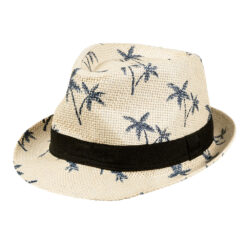 Beechfield one size zonnehoed met zwarte band - Naturel