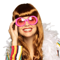 Alternative view of Partybril neon roze - Ronde bril met roze glazen