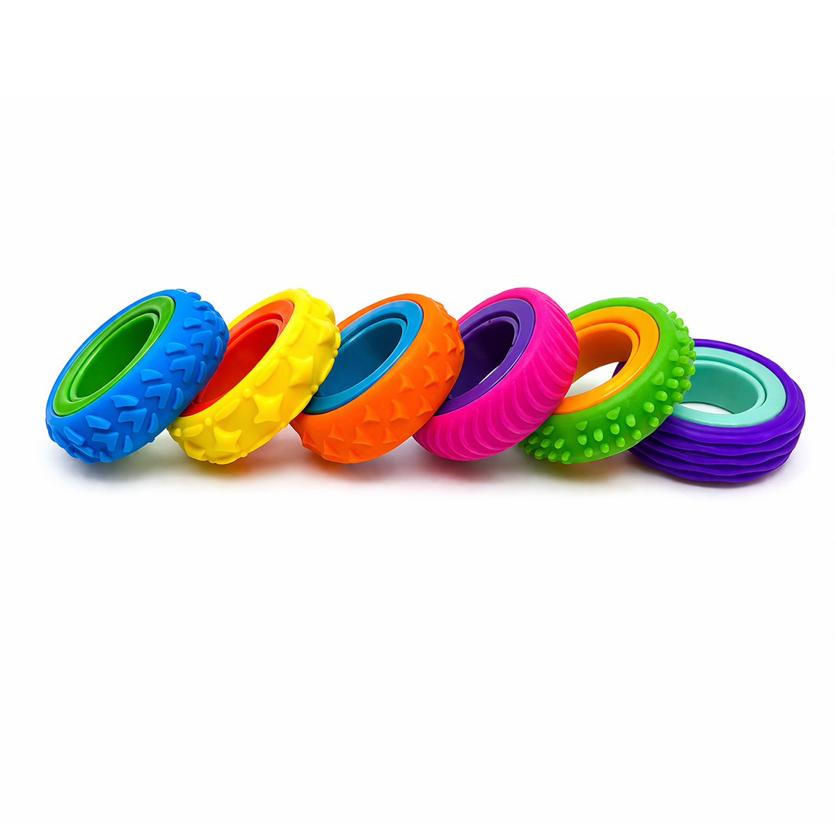 Fidget Ringen Set – 6 Stuks Draaibare Friemelringen (3,5 cm) – Anti Stress & Sensorisch Speelgoed - Afbeelding 3