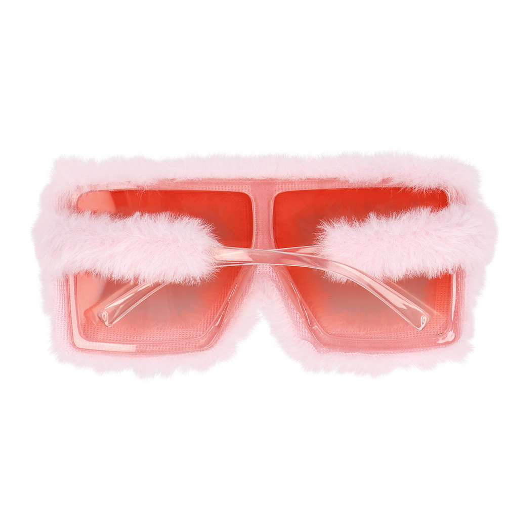 Pluche partybril rechthoekig - Roze - Afbeelding 3