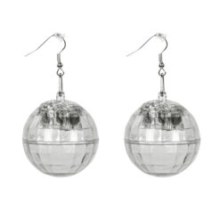 LED oorbellen discobal - Zilver