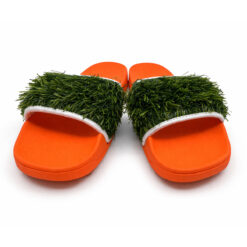 Alternative view of Oranje slippers met gras - Holland - WK voetbal - Maat 44