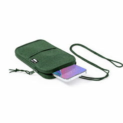 Alternative view of RPET Telefoontasje – Verstelbare Schouderriem & Ritssluiting – Groen