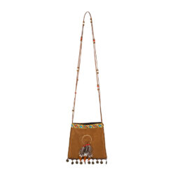 Schoudertasje suède look - Festival tasje boho - Bruin