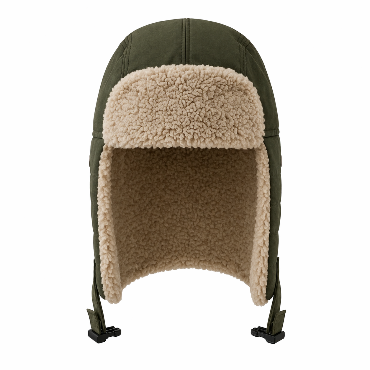 Russische Sherpa Muts – Warme Wintermuts met Oorflappen – Legergroen - Afbeelding 2