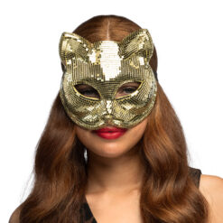 Alternative view of Kattenmasker disco - Dierenmasker met elastieken sluiting - Goud