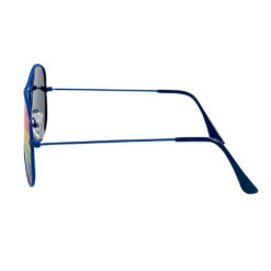 Alternative view of Partybril regenboog - Pilotenbril blauw met multicolor glazen