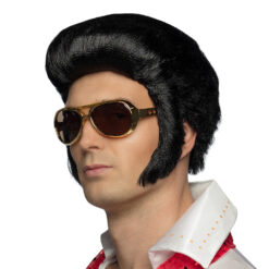 Alternative view of Partybril Elvis - Pilotenbril goud met bruine glazen