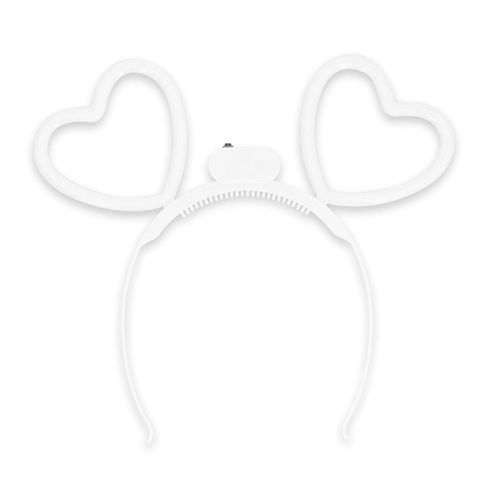 LED diadeem - Hartjes haarband - Wit - Afbeelding 2