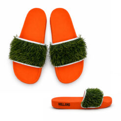 Oranje slippers met gras - Holland - WK voetbal - Maat 42