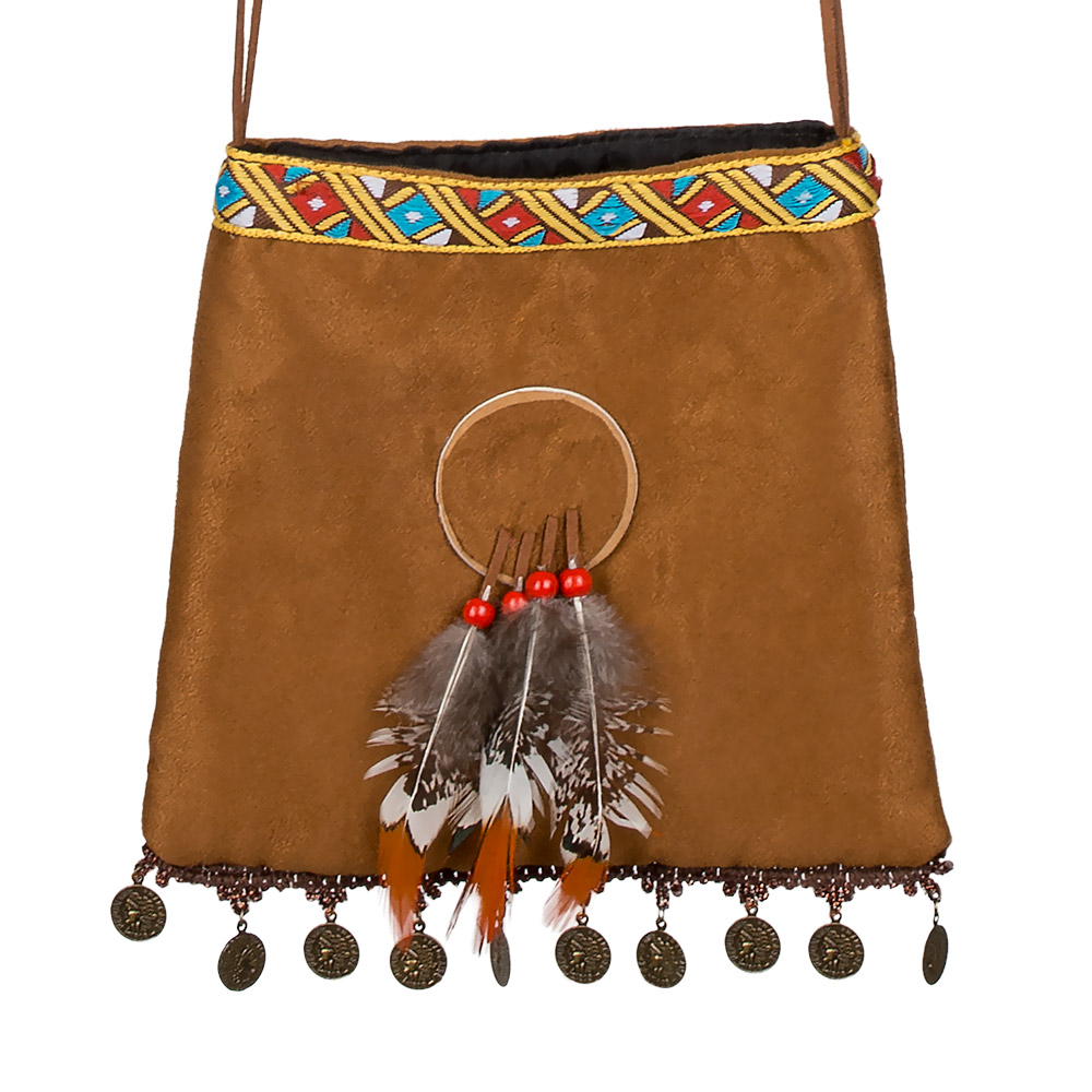 Schoudertasje suède look - Festival tasje boho - Bruin - Afbeelding 2