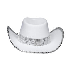 Alternative view of Cowboyhoed bride - Hoed met glitters en pailletten - Wit - 59 cm