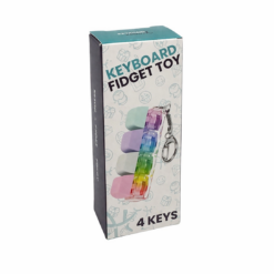Alternative view of Keyboard Fidget Toy met LED en Sleutelhanger - Met 4 Knoppen - Transparant met pastel knppen