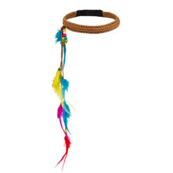 Hippie hoofdband - Gevlochten haarband met veren - Multicolor