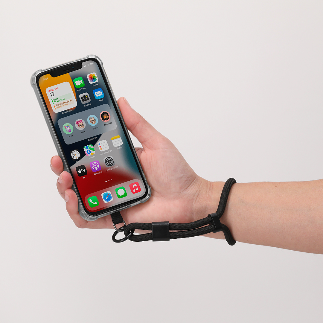 Telefoonkoord polsbandje voor smartphone - Zwart - Afbeelding 2