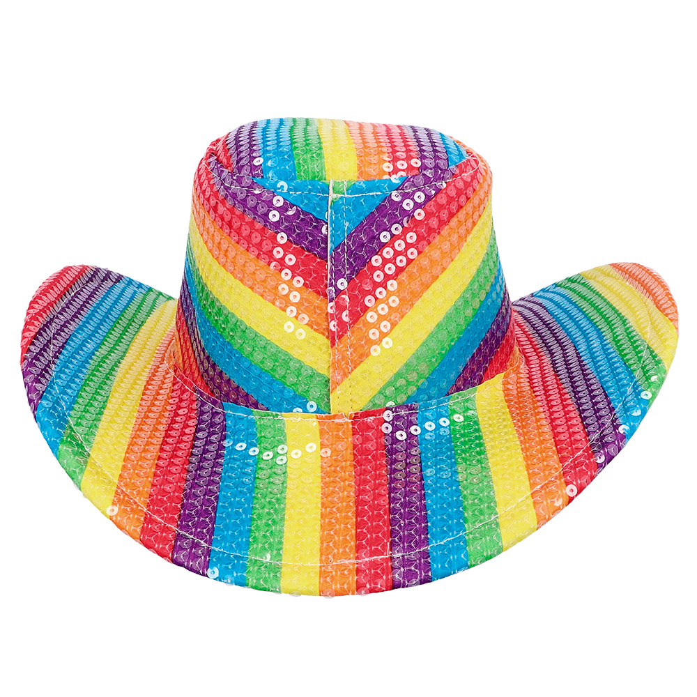 Cowboyhoed Pride - Hoed met pailletten - Regenboog - 59 cm - Afbeelding 2