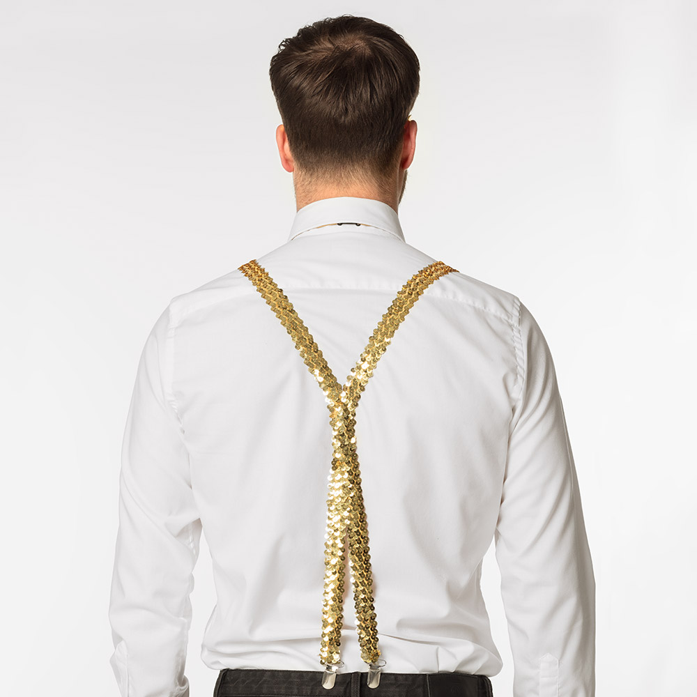 Accessoire set - Partybril, vlinderstrik en bretels - Goud - 3-delig - Afbeelding 8