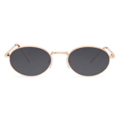 Alternative view of Metalen ovale zonnebril rosé goud met zwarte UV400 glazen – Unisex zonnebril
