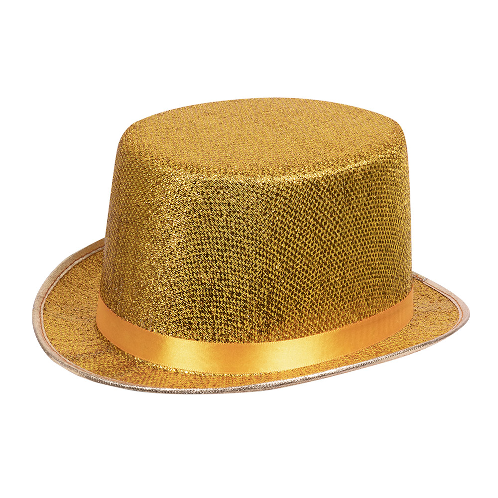 Glitterhoed - Feesthoed goud - 59 cm