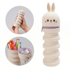 Alternative view of Schattige kawaii dieren pennenetui - Siliconen met rits - Konijn