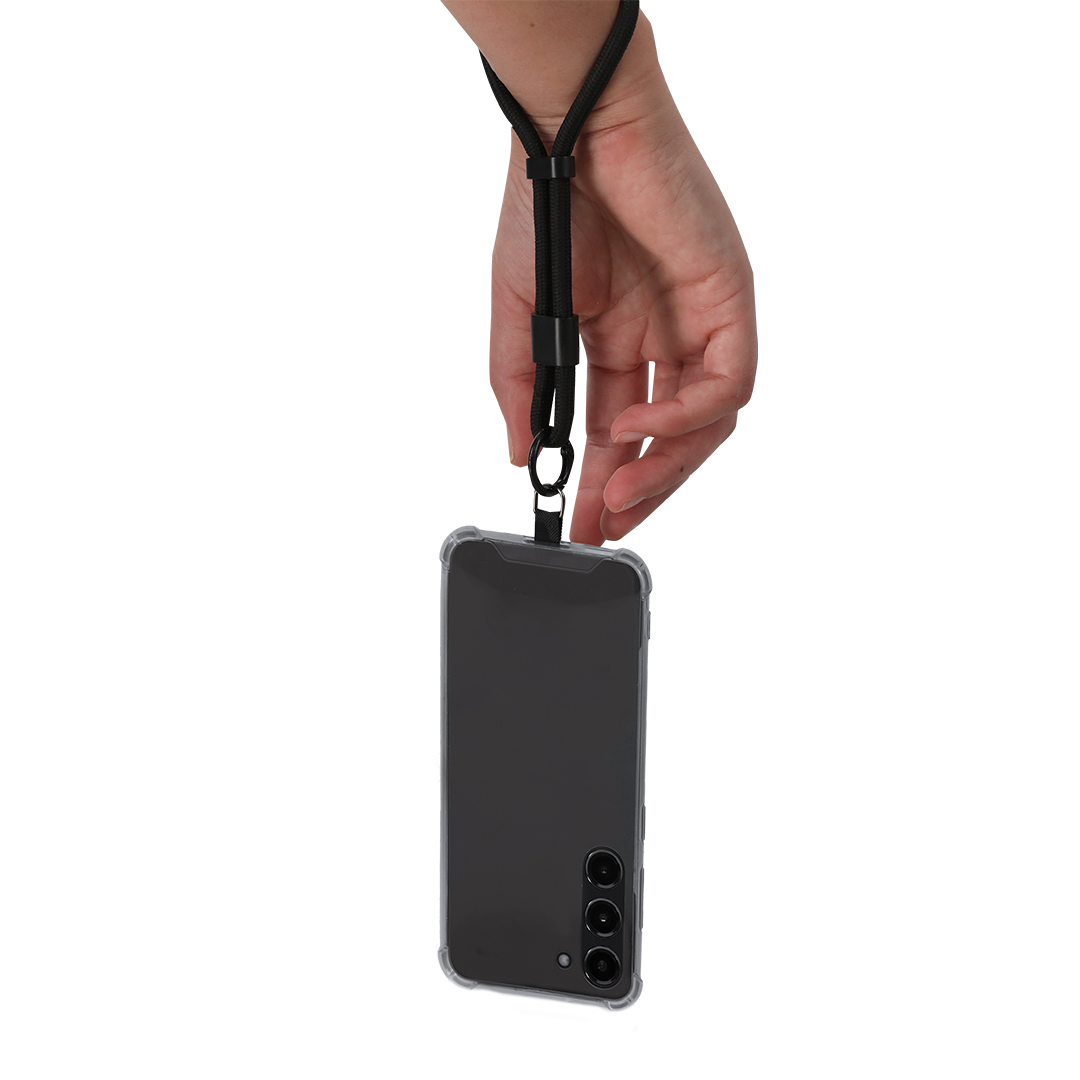 Telefoonkoord polsbandje voor smartphone - Zwart - Afbeelding 3