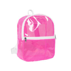 Transparante rugzak neon roze - Doorzichtige festival rugtas - 23 x 28 cm