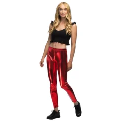 Alternative view of Legging rood - Metallic festival legging met stretch - Maat M