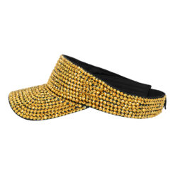 Alternative view of Gouden zonneklep met strass steentjes - Verstelbaar met klittenbandsluiting