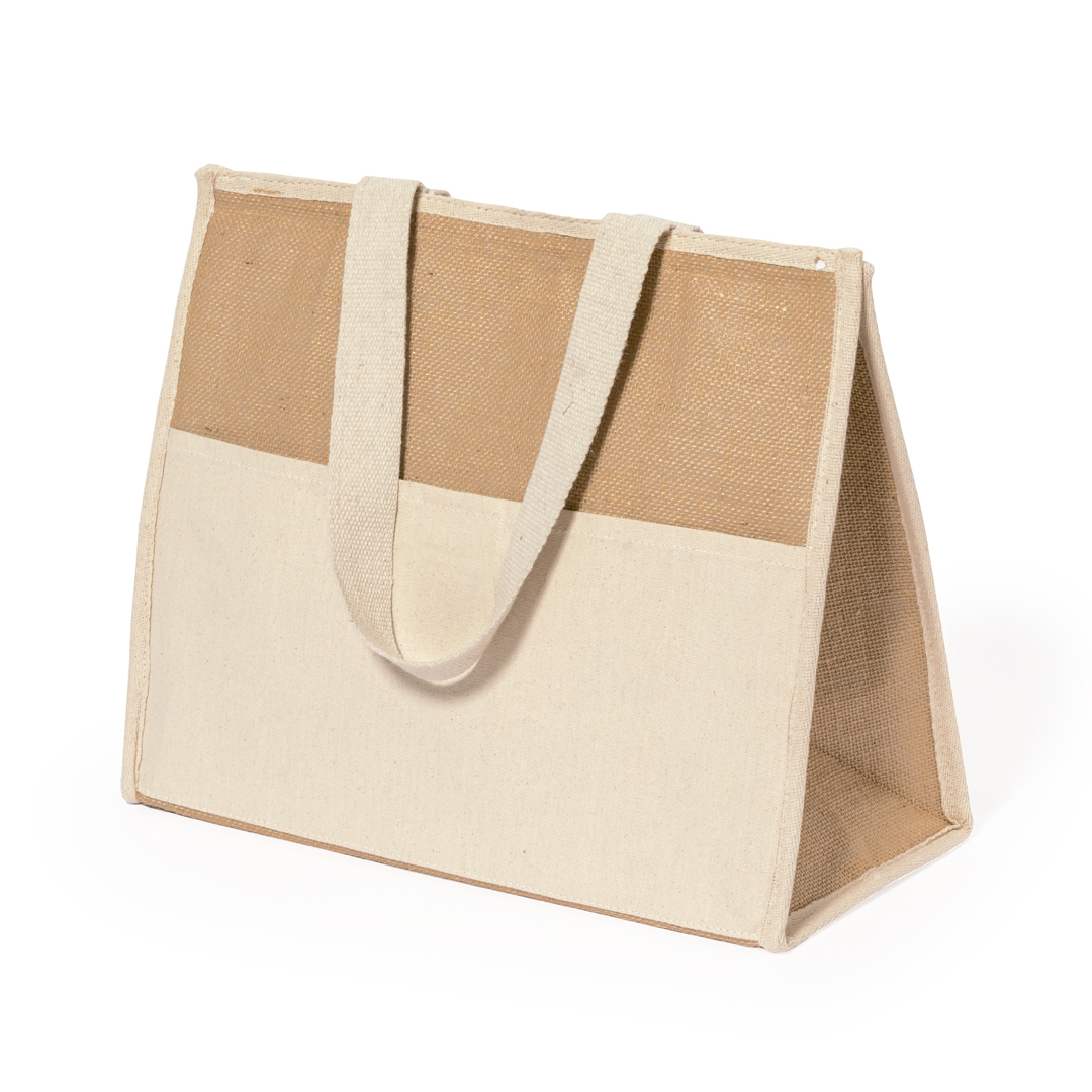 Koeltas katoen/jute met voorvak - 43 x 34 cm - Beige - Afbeelding 5