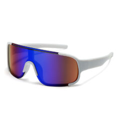 Sport zonnebril voor kinderen met semi randloos montuur en witte pootjes - Multicolor glas