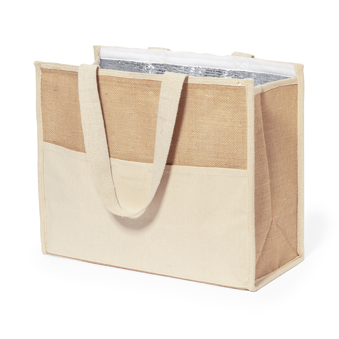 Koeltas katoen/jute met voorvak - 43 x 34 cm - Beige - Afbeelding 3