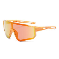 Sport zonnebril voor kinderen met semi randloos montuur en oranje pootjes - Multicolor glas