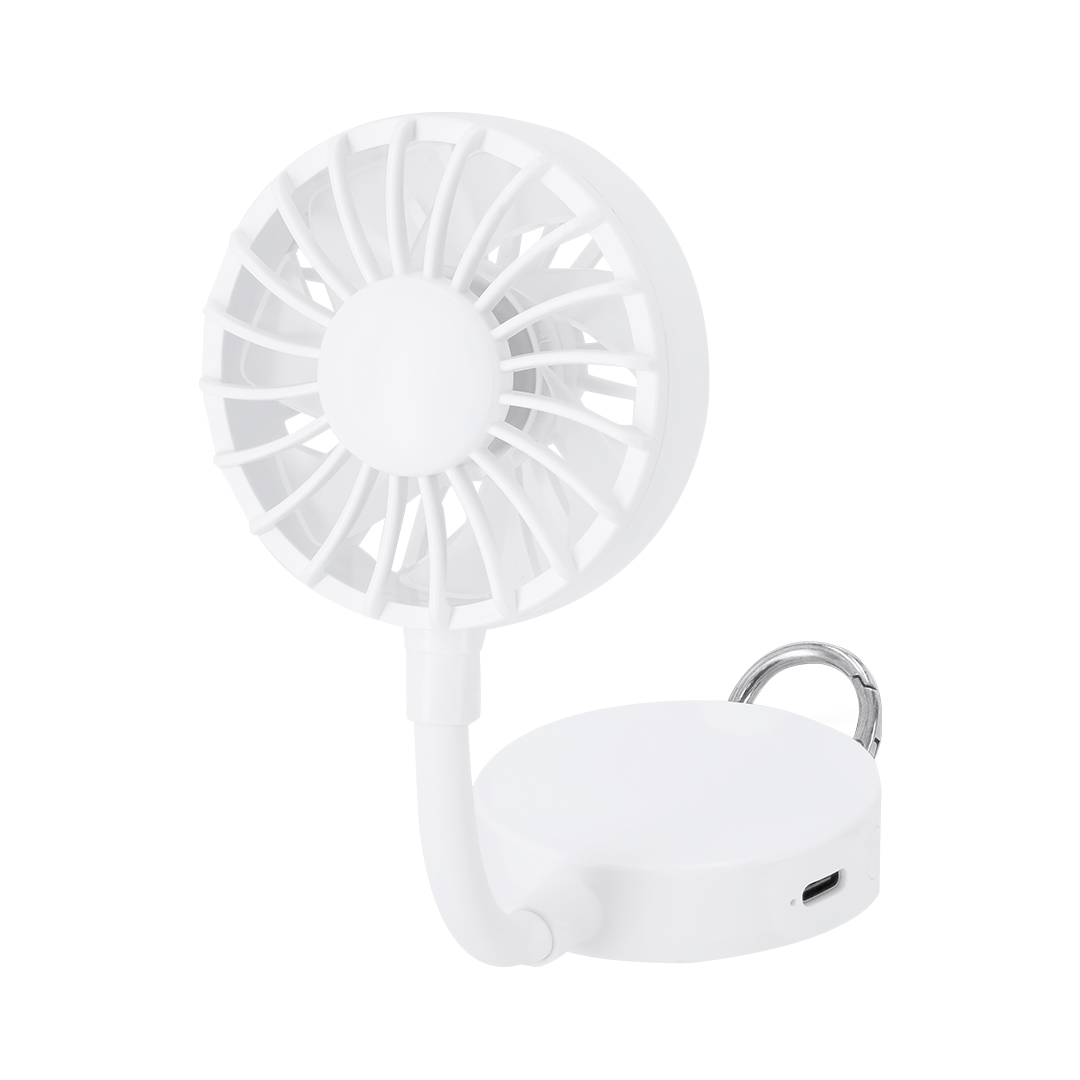 Handventilator met magneet voor telefoon - USB oplaadbaar - Wit - Afbeelding 4
