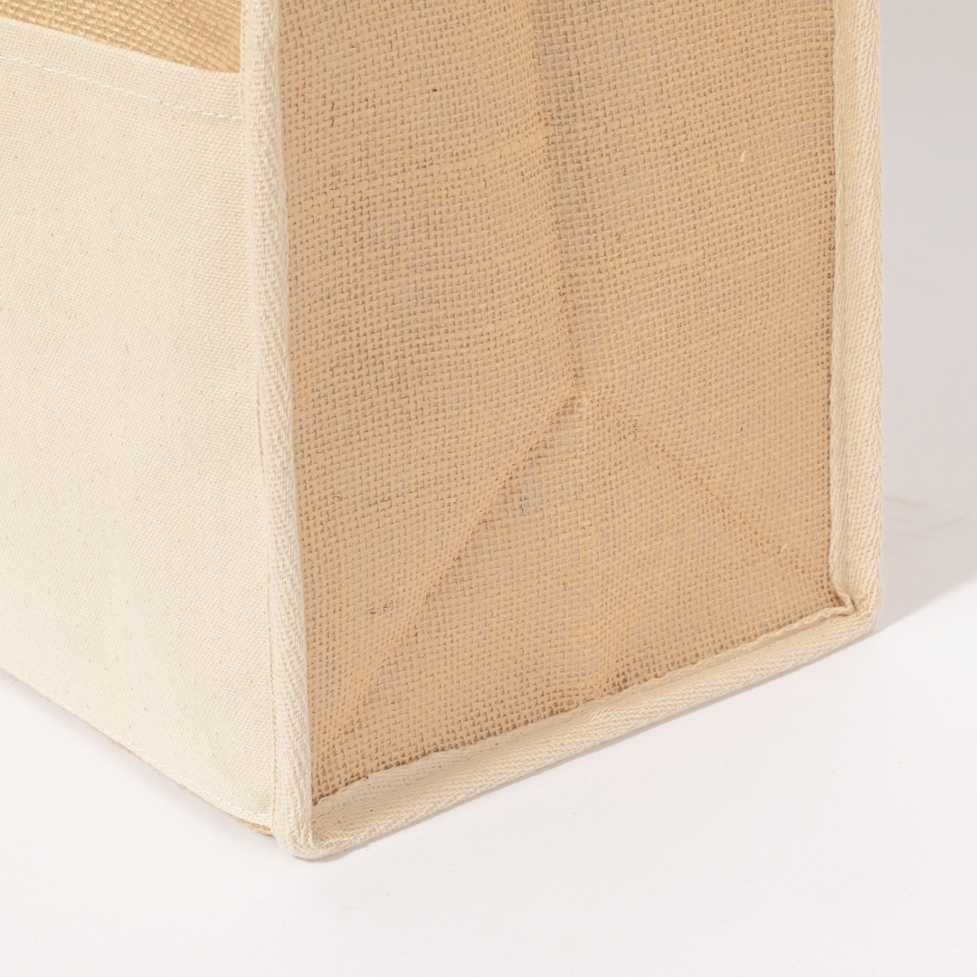 Koeltas katoen/jute met voorvak - 43 x 34 cm - Beige - Afbeelding 6