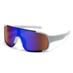 Sport zonnebril met semi randloos montuur en witte pootjes - Multicolor glas