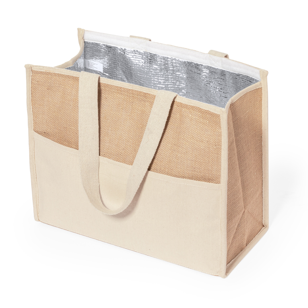Koeltas katoen/jute met voorvak - 43 x 34 cm - Beige - Afbeelding 2