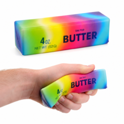 Rainbow Butter Squishy – Zachte Stressbal Fidget Toy – Regenboog Boterblok – Slow Rising