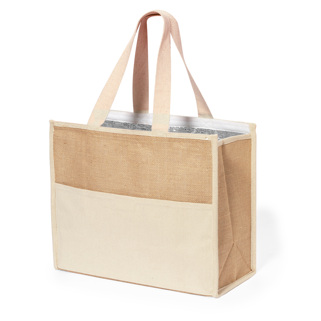 Koeltas katoen/jute met voorvak - 43 x 34 cm - Beige - Afbeelding 4