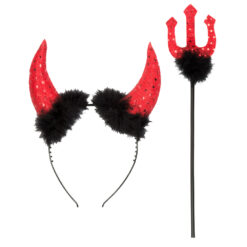 Alternative view of Accessoire set - Duivel - Diadeem en drietand - 2-delig - Rood