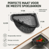 Gootsteenbakje ABS - Spoelbakmandje - 17 x 17 cm - Grijs - Afbeelding 5