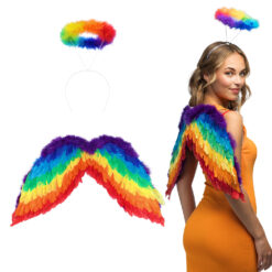 Accessoire set - Engel - Diadeem en vleugels - 2-delig - Regenboog